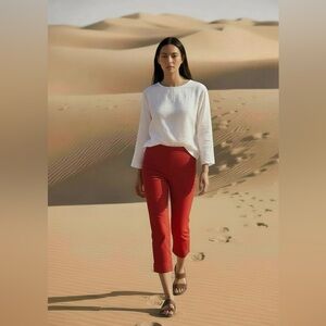 Ann Taylor LOFT Lipstick Red Capri Pants